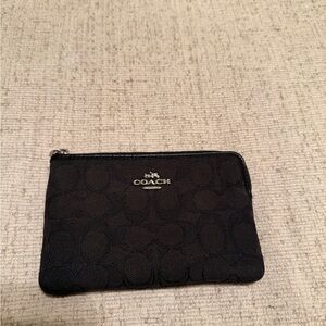 Coach Black Signature Coin Pouch